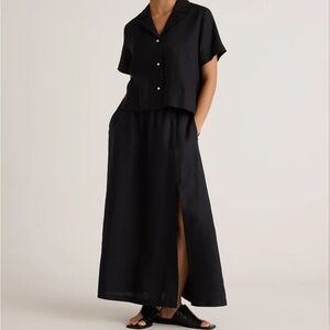 Quince Black A-Line Skirt